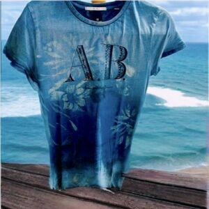 SCOTCH &SODA Blue Graphic T-Shirt UNISEX